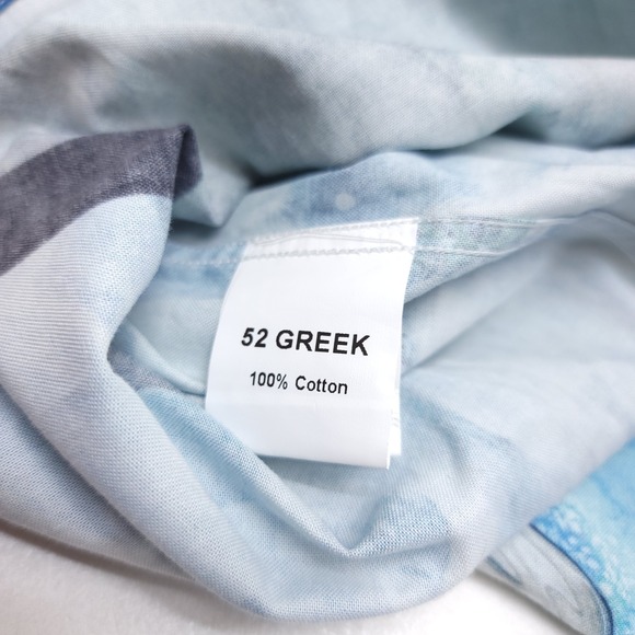 52 Greek Street Shirt‎ Mens M Blue Wolf Owl Animal Soho London - Picture 6 of 6